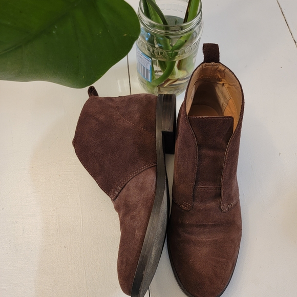 Franco Sarto Brown Suede Ankle Booties - Picture 1 of 7